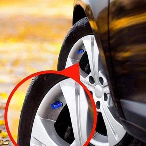 Aluminum Valve Cover Car Wheel Tire Valves Hexagon Car Covers Aluminium Dust Covers Valve Wheel Proof Blue Shape Air Tire T3F1
