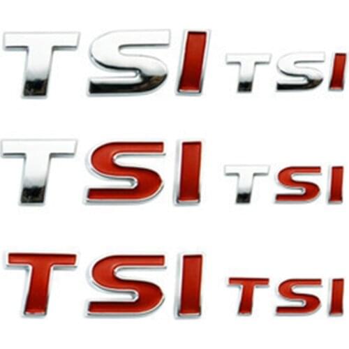 3D Car Metal Chrome TSI Emblem Logo Decal Sticker For Volkswagen Golf 6 7 Polo MK5 MK6 Tiguan Touran Passat CC Bora