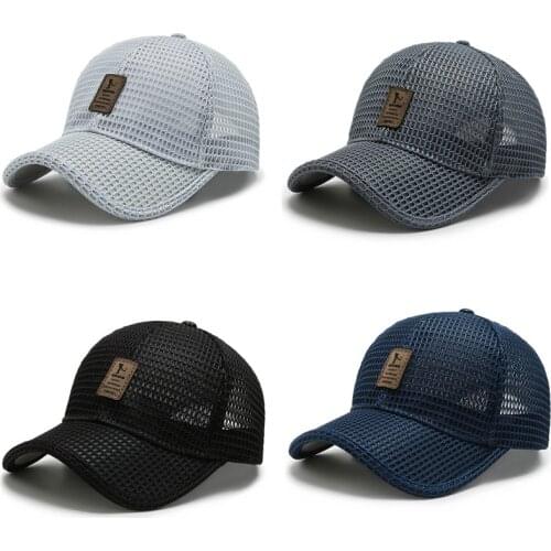 Summer Unisex Men Fishing Baseball Caps Breathable Mesh Tennis Jogging Hat Black Casual Sport Hats Women UV Protection Visor Cap