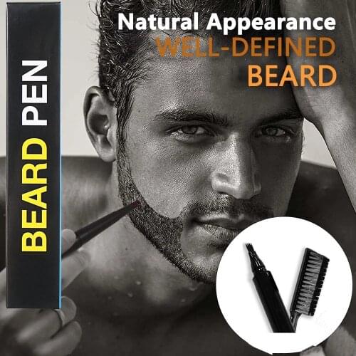 Beard Pen Beard Filler Pencil And Brush Beard Enhancer Waterproof Moustache Coloring Shaping Tools