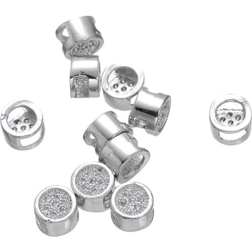 JUYA Round CZ Rhinestone Crystal Spacer Beads For Jewelry Making 6mm Seed Beads Charms DIY Bracelet Necklace Accessories