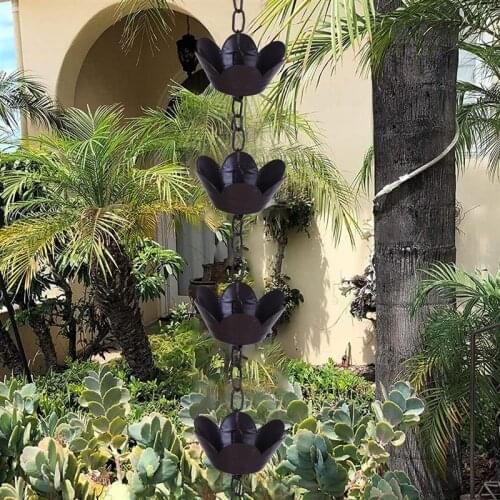 Rain Chain Elegant Copper Practical Durable Rain Chain Bell Decoration Lotus Rain Chain for Villa Gutter Downspout Rooftop