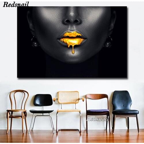 Sexy Lips African Aart Diy Diamond Painting cross-stitch 5D full Drill mosaic diamond embroidery Wall Art EE848