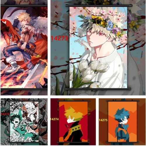 WTQ Canvas Painting Boku No Hero Academia Bakugou Katsuki Midoriya Izuku Anime Posters Wall Art Picture Room Decor Home Decor