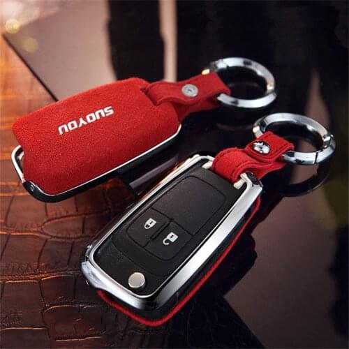 Suede Leather Zinc alloy Car Key Protection case Cover of 2/3/4/ Buttons For Buick For VAUXHALL OPEL Insignia Astra J Zafira C2