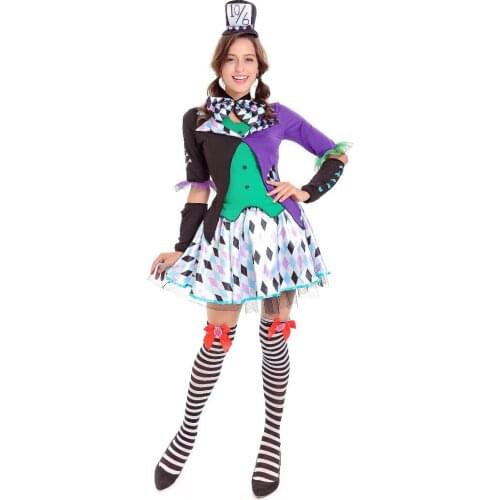 M-XL Alice Female Magician Costume Halloween Carnival Masquerade Little Magic Fairy Playing Animal Trainer Uniform C77K233