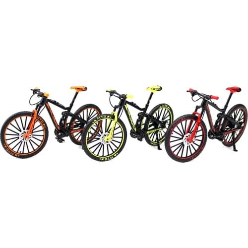 1:10 Miniature Alloy Bike Model Diecast Metal Finger Mountain Bike Race Toy Curve Road Simulation Collection Toys for Kids/Adult