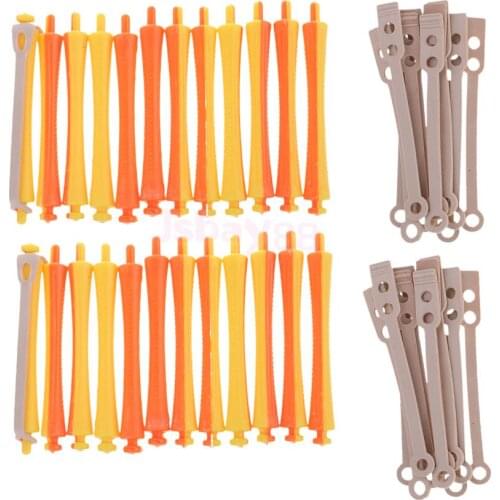 Pack of 24Pcs Salon Cold Wave Rods Rubber Rollers Band Hair Curling Curler Perms for Girls Women Hair DIY Design