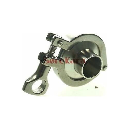 A Set 16mm Sanitary 1.5" Tri Clamp Weld Ferrule + 1.5" Tri Clamp + Silicon Gasket + End Cap 304 Stainless steel