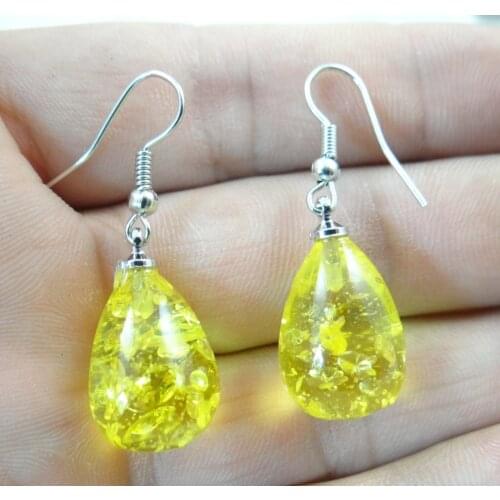 Natural stone Turquoises Quartz Crystal Water droplets Amber earring pendant for diy Jewelry making earring Accessories A4
