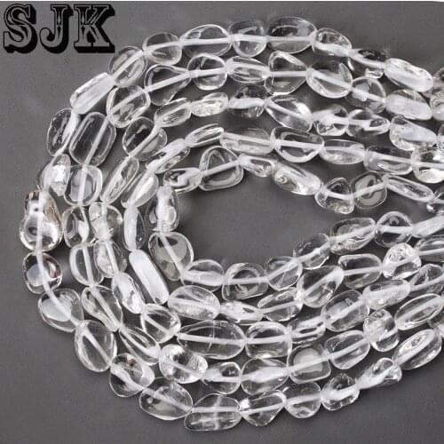 Natural Stone Irregular Clear Quartz Crystal Gravel Beads 6-8mm 8-10mm DIY Necklace Earring Beads For Jewelry Making Accessories