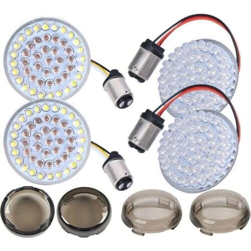 Front Rear Turn Signal Light LED SMD Bulb Smoke Lens Cover for Softail Touring Street Glide Road King