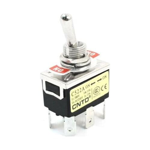 AC250V 15A DPDT 2 Positions ON/ON Latching Toggle Switch C522A