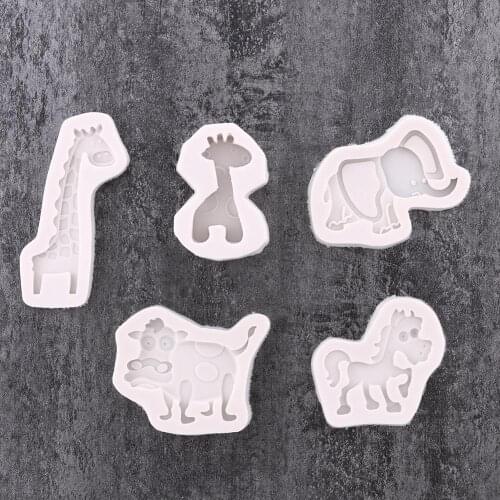 Animal Cake Silicone Mold Elephant Horse Giraffe Hippo Cake Decorating Tools Fondant Chocolate Soap Cookie Resin Mould