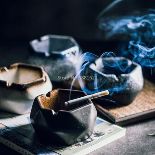 Japanese Fashion Ceramic Ashtray Retro Coffee Table Restaurant Ashtray Home Office Large Smoking Ashtray