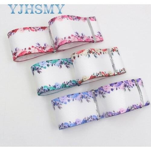 YJHSMY I-19625-1439,25mm/38mm,10yards flower Thermal transfer Printed grosgrain Ribbons,Wedding Party Decoration DIY Materials