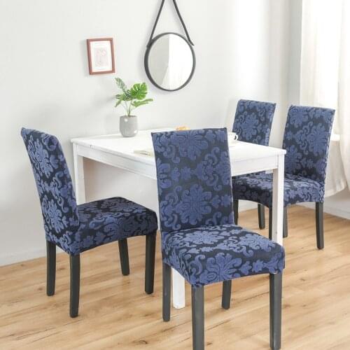 Jacquard Fabric Thick Chair Covers Stretch Dining Room Spandex Chair Slipcover Anti-dust Seat Protectors for Hotel kitchen