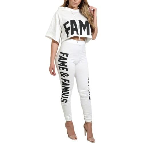 Tilapia new arrivals sexy top and trouser women set two pieces fashion design club party letter print girls sets 2in 1