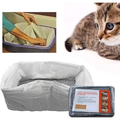 10pcs Reusable Cat Feces Filter Hands Free Pet Cat Excrement Liners Elastic Cat Sand Bag Filter Pet Hygienic Litter Box Liners