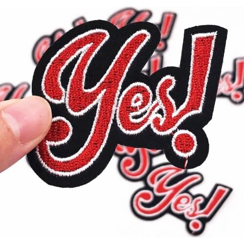 10pcs English alphabet YES Embroidered Patches Iron On Clothing DIY Applique Apparel Garment Accessories repair badge stickers