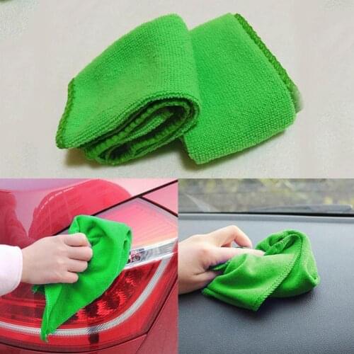 10 PCS 25 X 25cm Microfiber Car Cleaning Towel Green Accessories Washing Towel Cleaning Motorcycle Cleaning Automobile Hous Q1E6