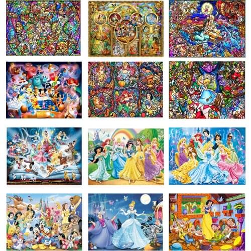 Full Square Drill Embroide 5D Diamond Painting"Cartoon Princess"Embroidery Cross Stitch Mosaic Home Decor