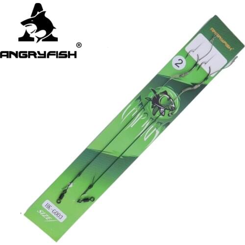 Angryfish Hot 5Pack 2pcs Carp Fishing Line Hook Link Coated Hook Link Ready Tied HK-G003