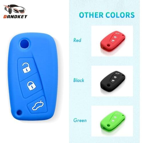 DANDKEY 3 buttons Silicone Car Key Case Cover For FIAT /Panda /Stilo /Punto /Doblo /Grande /Bravo 500 Ducato /Minibus