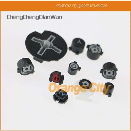 ChengChengDianWan black Full Set Of Button Cross Button with ABXY Button D-Pad Pads Repair For Wiiu WII U PAD Controller