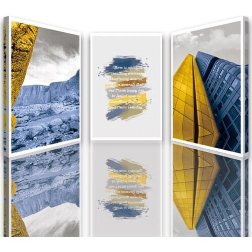 Decorative painting canvas wall art poster modern fashion antichromatic modern city realistic photography decorative painting