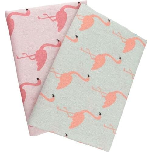 DwaIngY 2 Design Printed Cotton Linen Fabric For Sewing DIY Quiltin Sofa Table Cloth,Furniture Cover Tissue Cushion Material