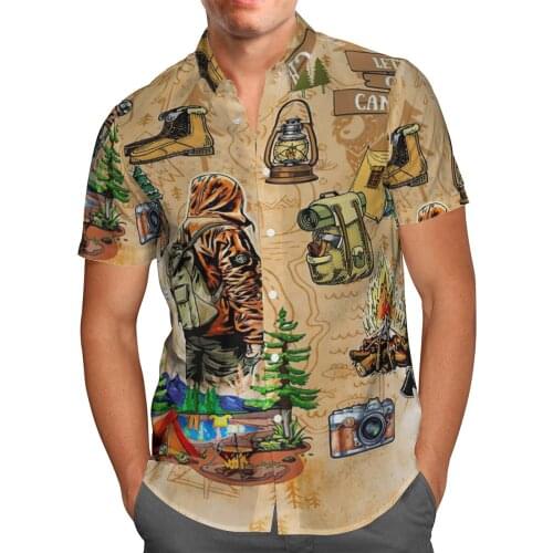 Camping 3D Beach Hawaiian 2021 Summer Mens Shirt Short Sleeve Shirt Streetwear Oversized 5XL Camisa Social Chemise Homme-89