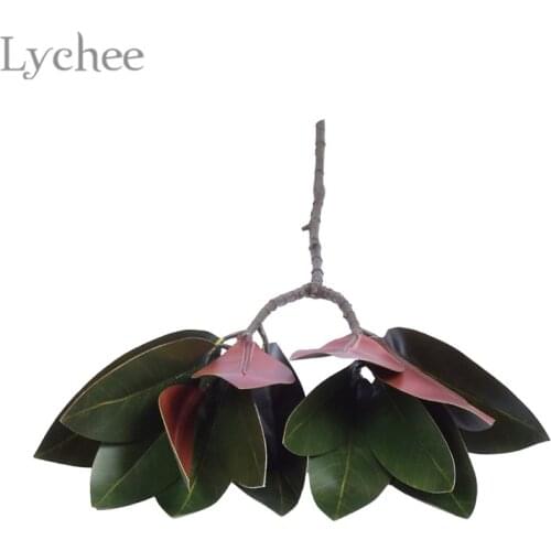 Lychee Artificial Big Magnolia Leaf Simulation Flower Branch Ornaments Table Home Decoration Supplies