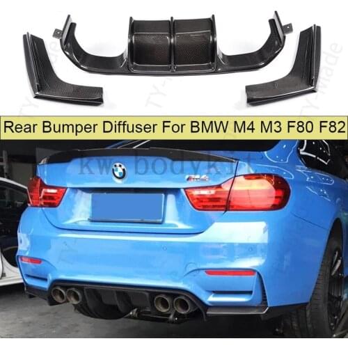 REAL Carbon Fiber/FRP Body Kit V-Style Car Rear Bumper Diffuser Lip Spoiler For BMW F80 M3 F82 F83 M4 4 Series 2014-2017