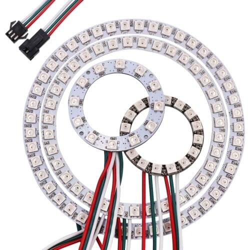 Addressable Pixel 5V WS2812B LED Ring WS2812 SK6812 5050 RGB LED Ring WS2811 ic Built-in RGB LED Chip & Heatsink 1/8/16/241LEDS