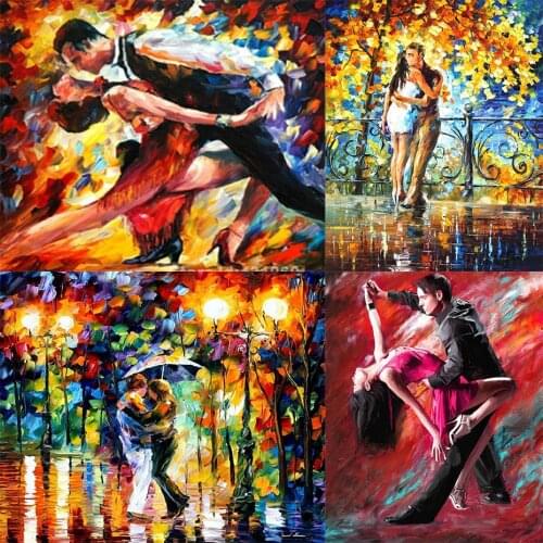AMTMBS Abstract Couple Romantic Love Photo Paints Acrylic Paint Oil Painting By Numbers Kits Draw On Canvas Home Wall Art Decor