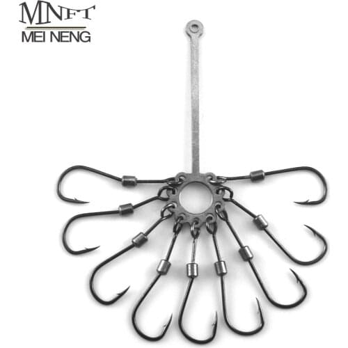 MNFT 2Pcs Multi-Fishing Hooks Set Carbon Steel Explosion Fishing Hook Jig Lure Carp Capture of Skills Tackle Accessories 4-10