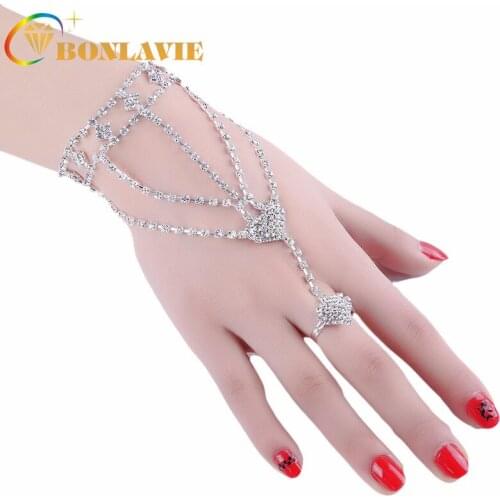 Multi Patterns Wedding Jewelry Set Korea Wedding Bridal Rhinestone Web Cross Bowtie Heart Leaf Hollow Bracelet Rings Bisuteria