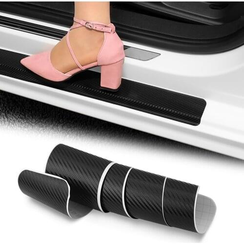 4Pcs Waterproof Carbon Fiber Sticker Protective for skoda octavia fabia rapid yeti car accessories Motorcycle Automobiles