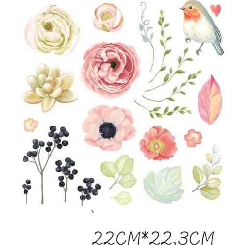 Bird Florida Patch Heat Transfer Iron On Patches Butterfly Heat Transfers For Clothes Pyrography For DIY Clothing Decoration D