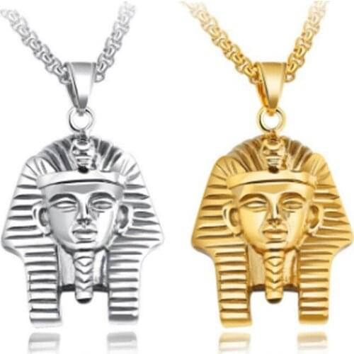 New Fashion Mens Jewelry Religious Silver/Gold Stainless Steel Egyptian Sphinx Pendant Necklace