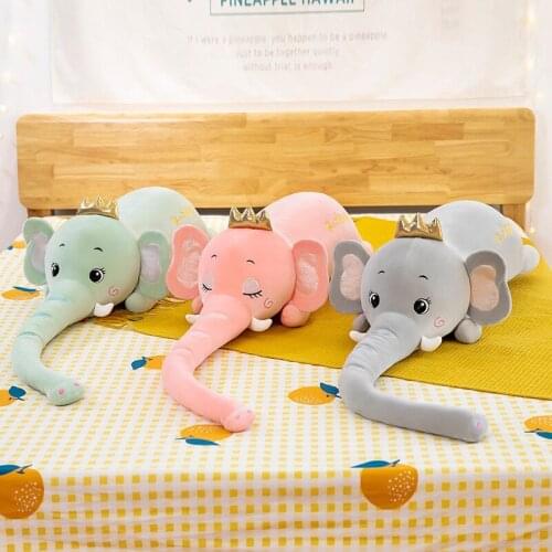 Nice 1pc 95cm-170cm Lovely Stuffed Lying Elephant Plush Toys Big Size Cartoon Pillow Dolls Children Girls Birthday Gift