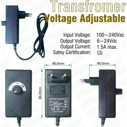 Adjustable output voltage AC-DC transformer for Honlite peristaltic pump
