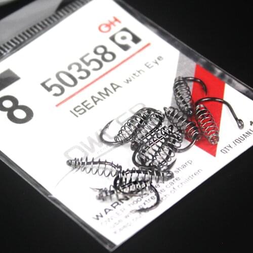 10 Pieces/Batch Iseama Size 1#-10# Spring Fishing Hook High Carbon Steel Barbed Rotating Explosive Hook Carp Fly Fishing Pescado