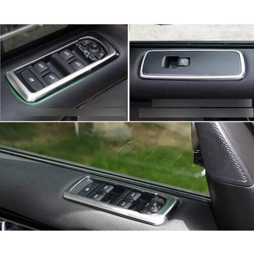 Car styling High Quality ABS Chrome Intrior Door Window Lift Switch Cover Trim 4pcs/set For Land Rover LR4 Discovery 4 2010-2015