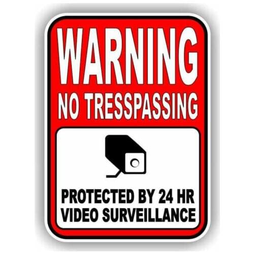 Reflective Car Window Car Sticker Warning 24 Hour Surveillance Security Window Door Vinyl Decal Sticker Camera