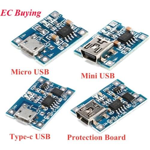 Micro Mini USB 5V 1A 18650 TP4056 Lithium Battery Charger Module Charging Board With Protection Dual Functions 1A Li-ion