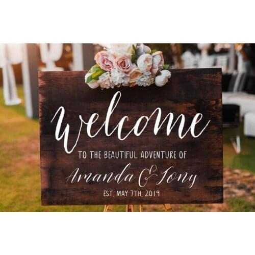 Wedding Welcome Mirror Vinyl Sticker Personalized Names And Date Wall Decal Wedding Party Decor Wedding Sign Vinyl Mural ZW477
