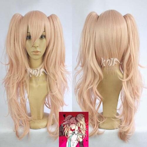Anime Dangan Ronpa Enoshima Junko wig Cosplay Costume Danganronpa Women Synthetic Hair Halloween Party Role Play wigs +Wig Cap