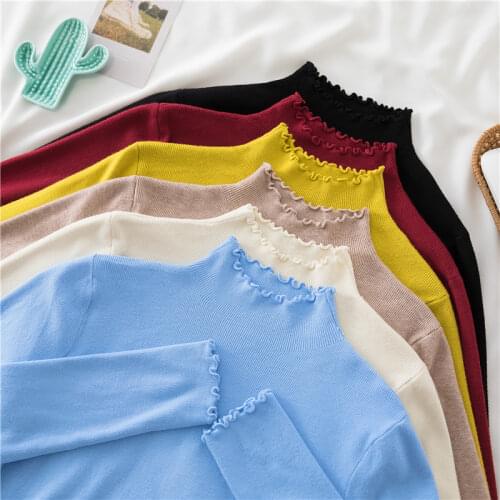 Winter clothes Knitted woman curl sweaters Pullovers Autumn Basic womens jumper Slim womens sweater cheap pull long sleeve top